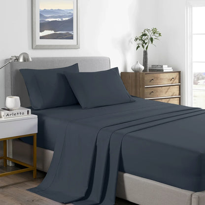Royal Comfort 2000TC Bamboo Cooling Sheet Set Double Charcoal - Ultra Soft Bedding