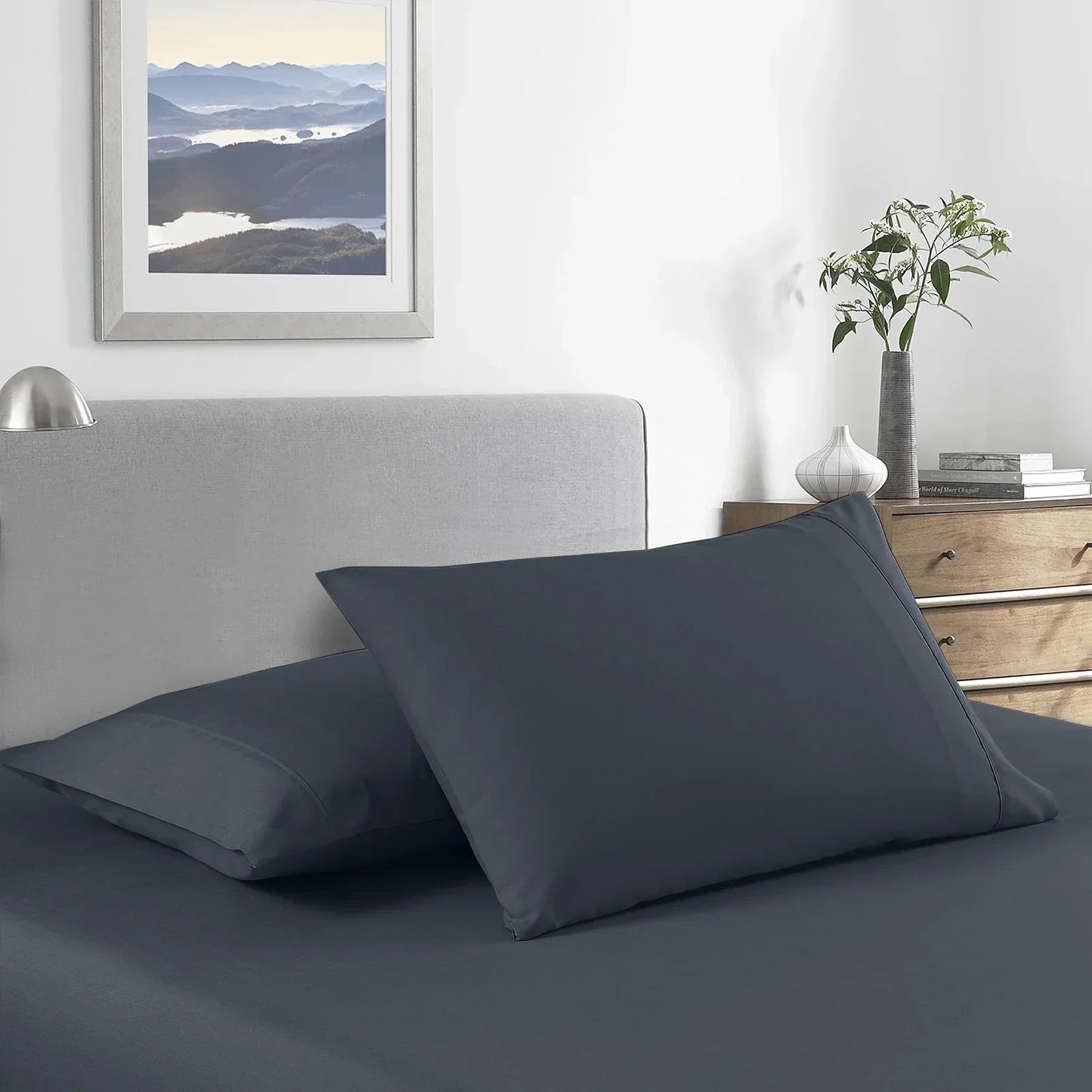 Royal Comfort 2000TC Bamboo Cooling Sheet Set Double Charcoal - Ultra Soft Bedding
