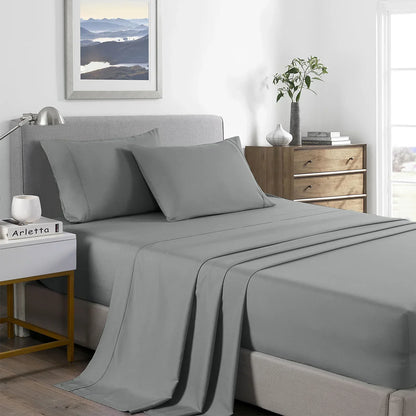 Royal Comfort 2000TC Bamboo Cooling Sheet Set King Mid Grey - Ultra Soft Bedding