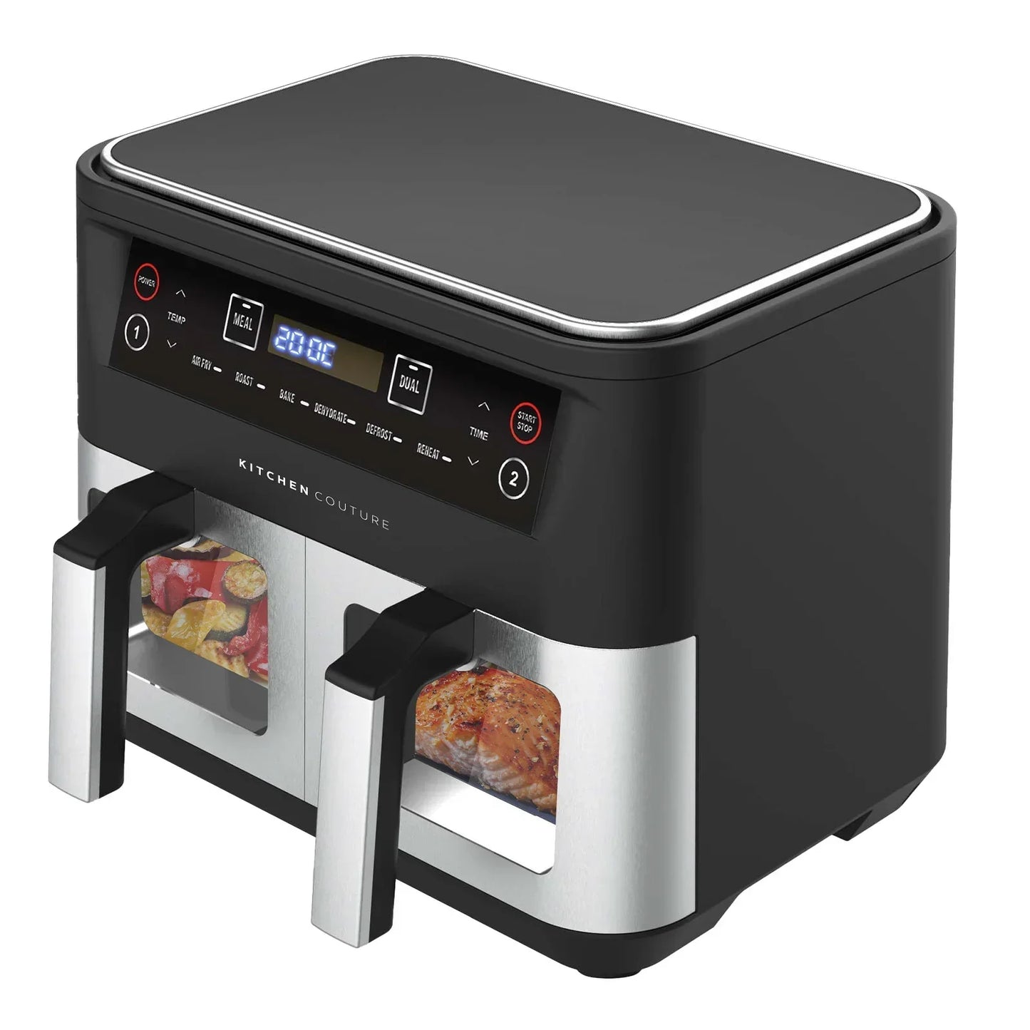 Kitchen Couture Dual View 2 x 5 Litre (10 Litre) Air Fryer Stainless Steel - Stacks Warehouse