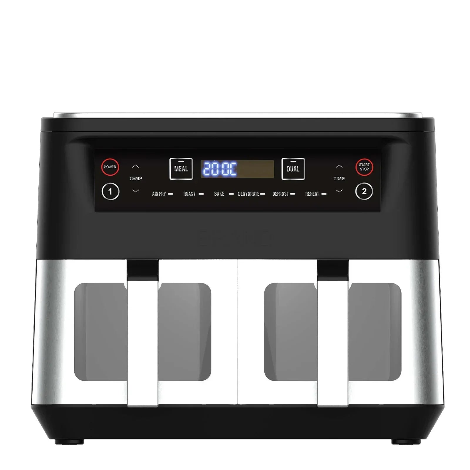 Kitchen Couture Dual View 2 x 5 Litre (10 Litre) Air Fryer Stainless Steel - Stacks Warehouse