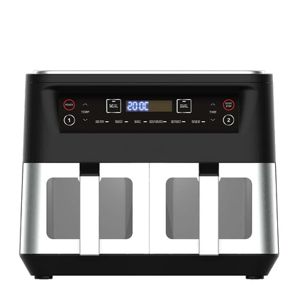 Kitchen Couture Dual View 2 x 5 Litre (10 Litre) Air Fryer Stainless Steel - Stacks Warehouse