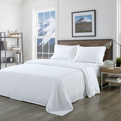 Bamboo Sheet Set Double 1000TC 40% Bamboo 60% Microfibre White