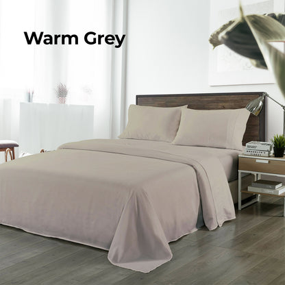 Bamboo Sheet Set Double 1000TC 40% Bamboo 60% Microfibre Warm Grey