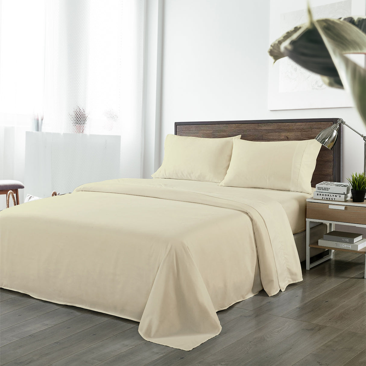 Bamboo Sheet Set Queen 1000TC 40% Bamboo 60% Microfibre Ivory