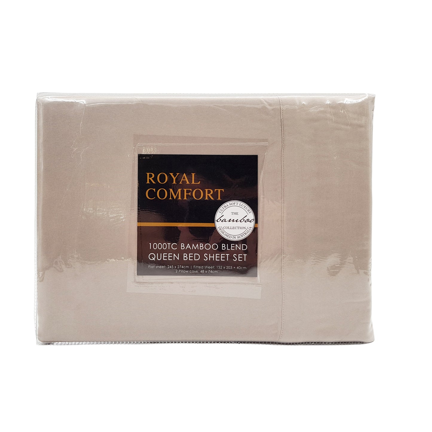 Bamboo Sheet Set Queen 1000TC 40% Bamboo 60% Microfibre Warm Grey