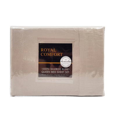 Bamboo Sheet Set Queen 1000TC 40% Bamboo 60% Microfibre Warm Grey