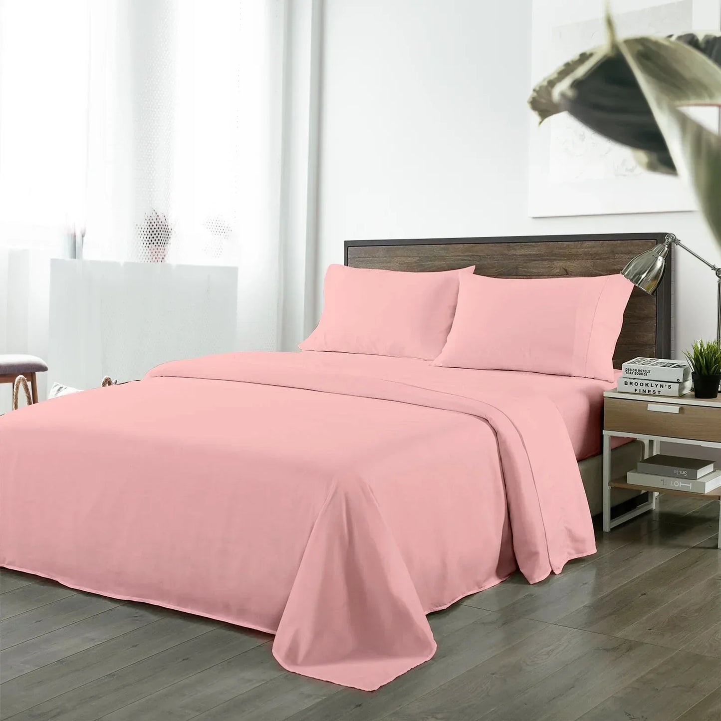 Royal Comfort 1000TC Bamboo Blended Sheet Set King Blush - Ultra Soft Bedding
