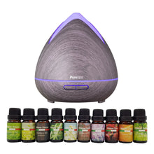 Purespa Diffuser Set With 10 Pack Diffuser Oils Humidifier Aromatherapy - Violet - Stacks Warehouse