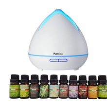 Purespa Diffuser Set With 10 Pack Diffuser Oils Humidifier Aromatherapy - White - Stacks Warehouse