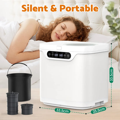 White 500W electric composter for kitchen countertops