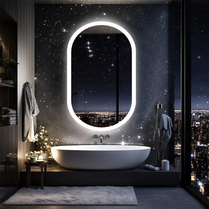 LED Bathroom Mirror Oval 120x60cm Anti-Fog Dimmable Wall Mount