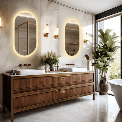 LED Bathroom Mirror Oval 120x60cm Anti-Fog Dimmable Wall Mount