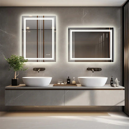 LED Bathroom Mirror 1000x600mm Anti-Fog Dual Lighting