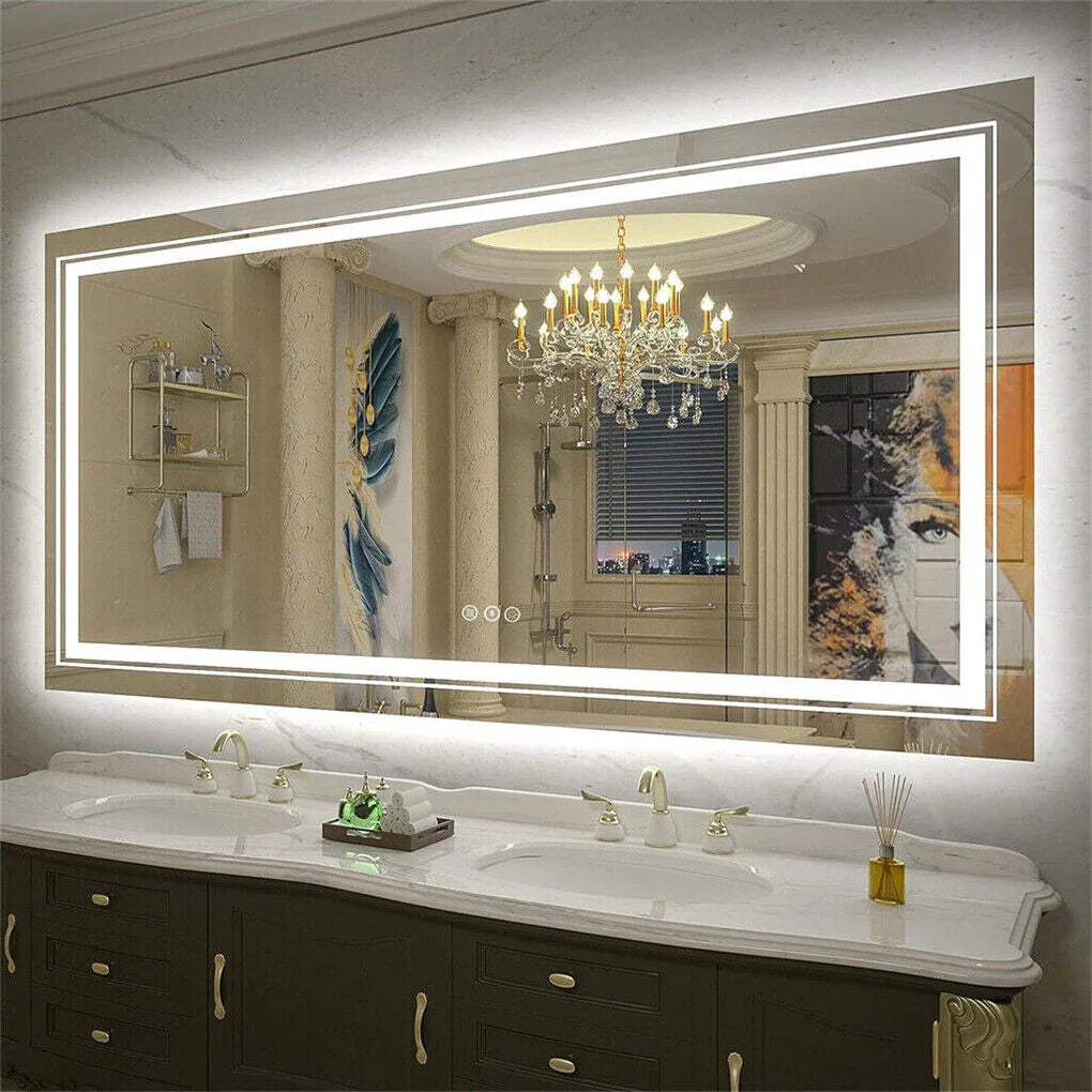LED Bathroom Mirror 1200x800mm Anti-Fog Illuminated Frameless