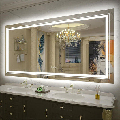 LED Bathroom Mirror 700x900mm RGB Anti-Fog Aluminum Frame