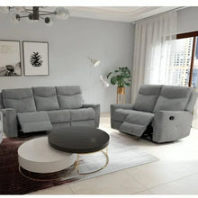 Fabric Motion Recliner Sofa Set Cosmic Light Gray Manual 3+2 Seater - Flea Market