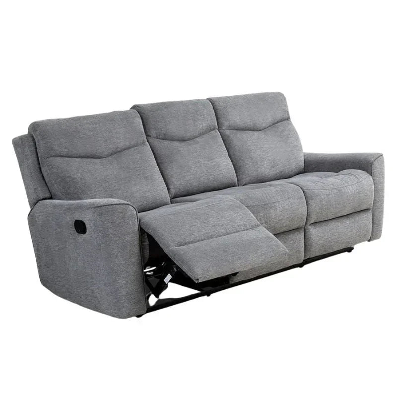 Fabric Motion Recliner Sofa Set Cosmic Light Gray Manual 3+2 Seater - Stacks Warehouse