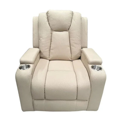 Theatre Electric Recliner Sofa Buckskin Fabric Single Latte - Stacks Warehouse