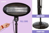 Outdoor Electric Patio Heater 2000W Freestanding Quartz 170-210cm Adjustable IPX4 Black