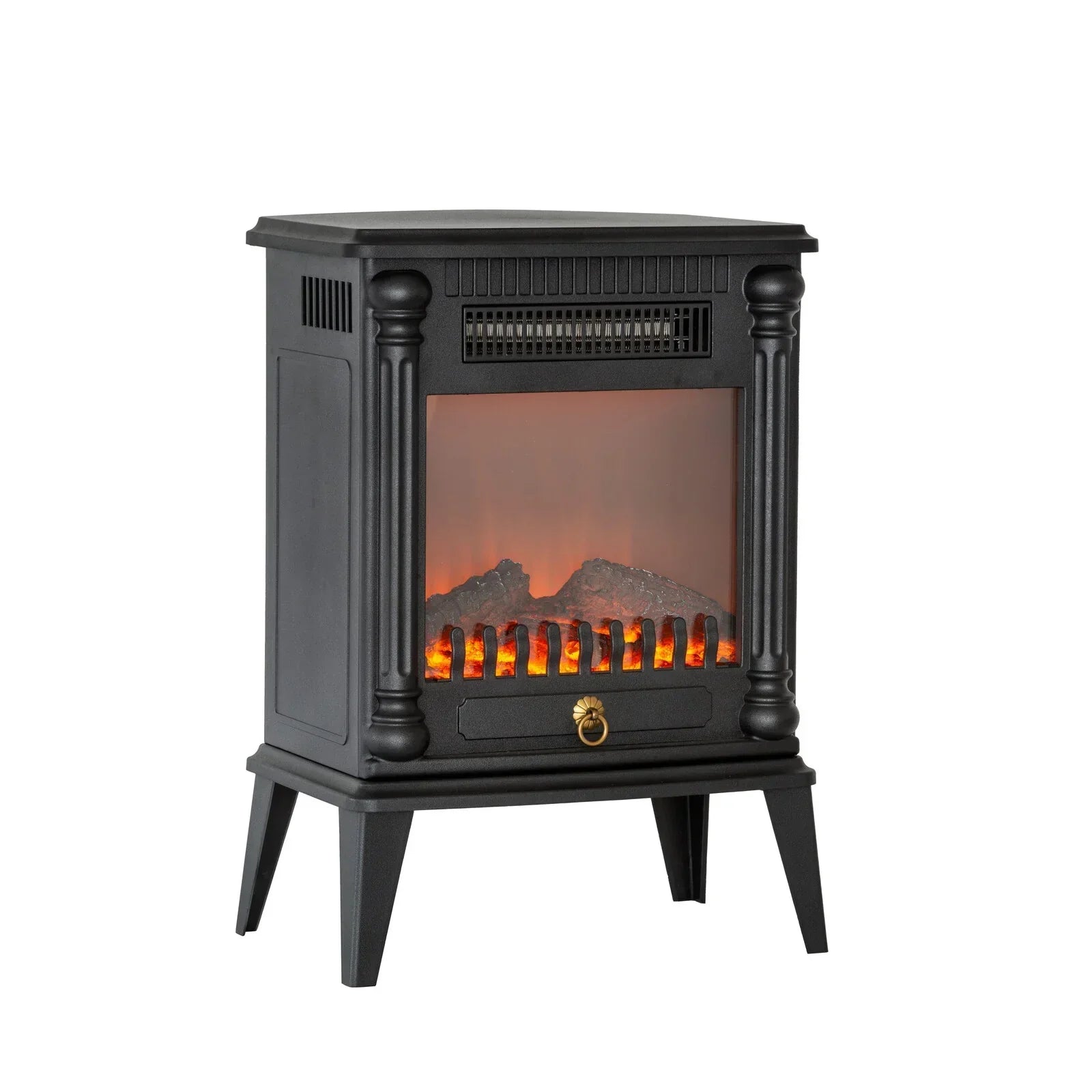 Electric Log Fireplace Heater with Overheat Protection - Stacks Warehouse