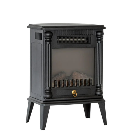 Electric Log Fireplace Heater with Overheat Protection - Flea Market