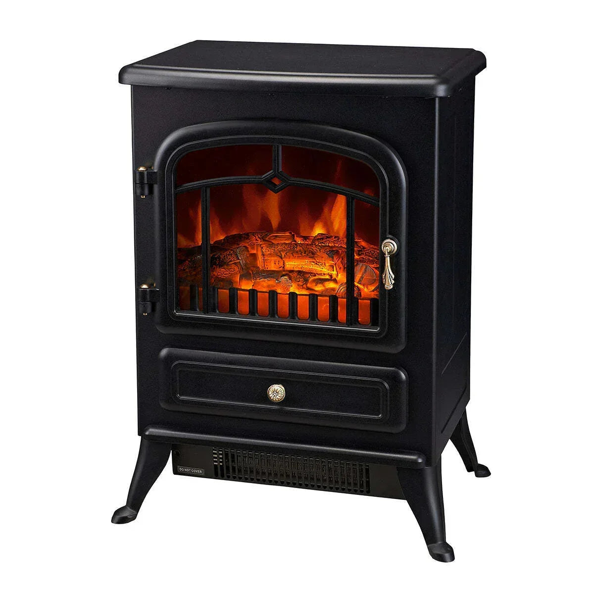 Electric Fireplace Heater w/ Real Flame Effect & 2 Heat Settings - Stacks Warehouse