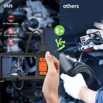 Handheld endoscope camera with LCD screen for engine inspection, no phone or app needed
