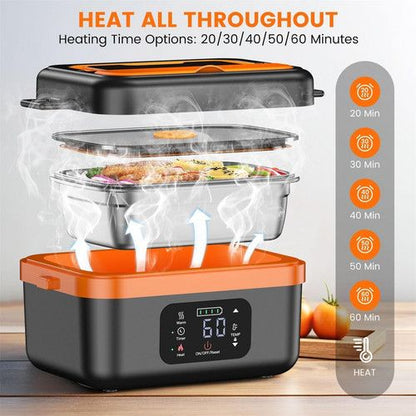 60W cordless heated lunch box with 304 stainless steel container