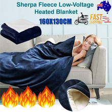 Electric Throw Rug 160x130cm Double-Sided Coral Fleece 9 Heat Settings 100W Blue