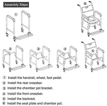 Mobile Shower Commode Chair Aluminum with Footrest - EQUIPMED Wheelchair