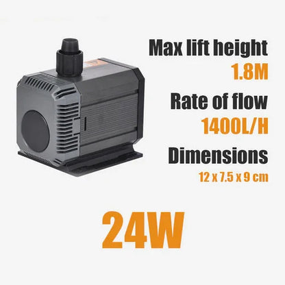 Aquarium Pump 1400L/H Submersible Water Fountain Pond 24W Energy Saving