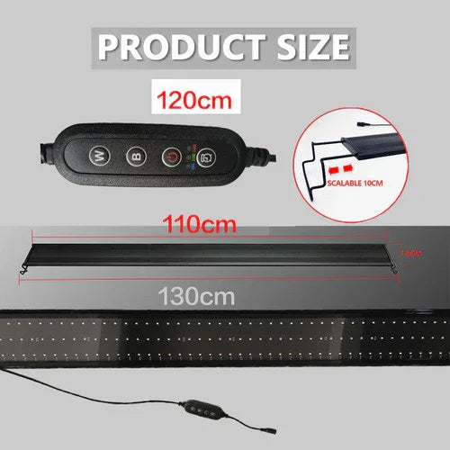 Aquarium LED Light 120cm 150W 244LED Marine Fish Tank Cool White Blue
