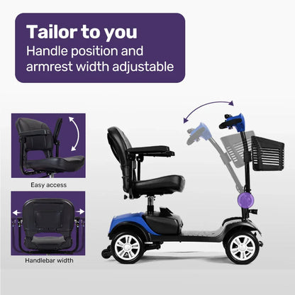Mobility Scooter Electric 4 Wheel Portable Folding