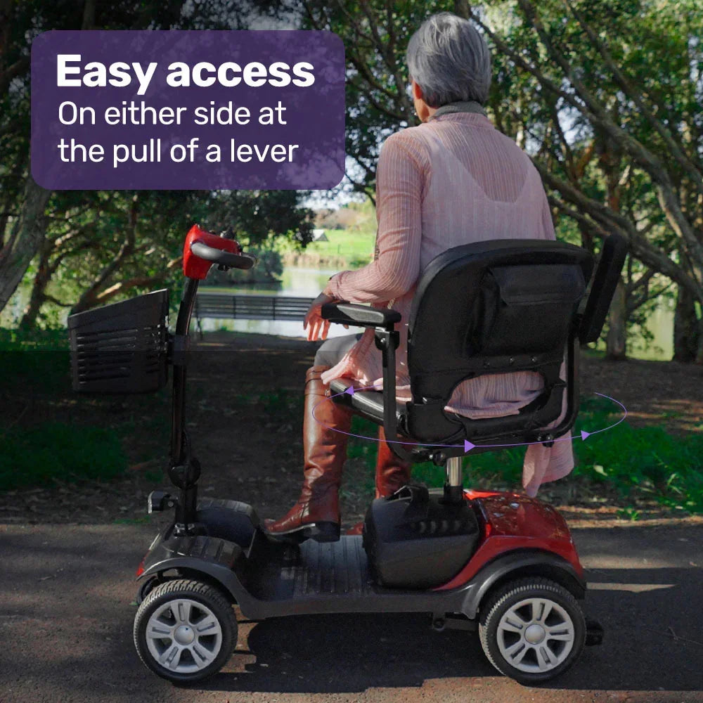 Mobility Scooter Electric 4 Wheel Portable Folding Red