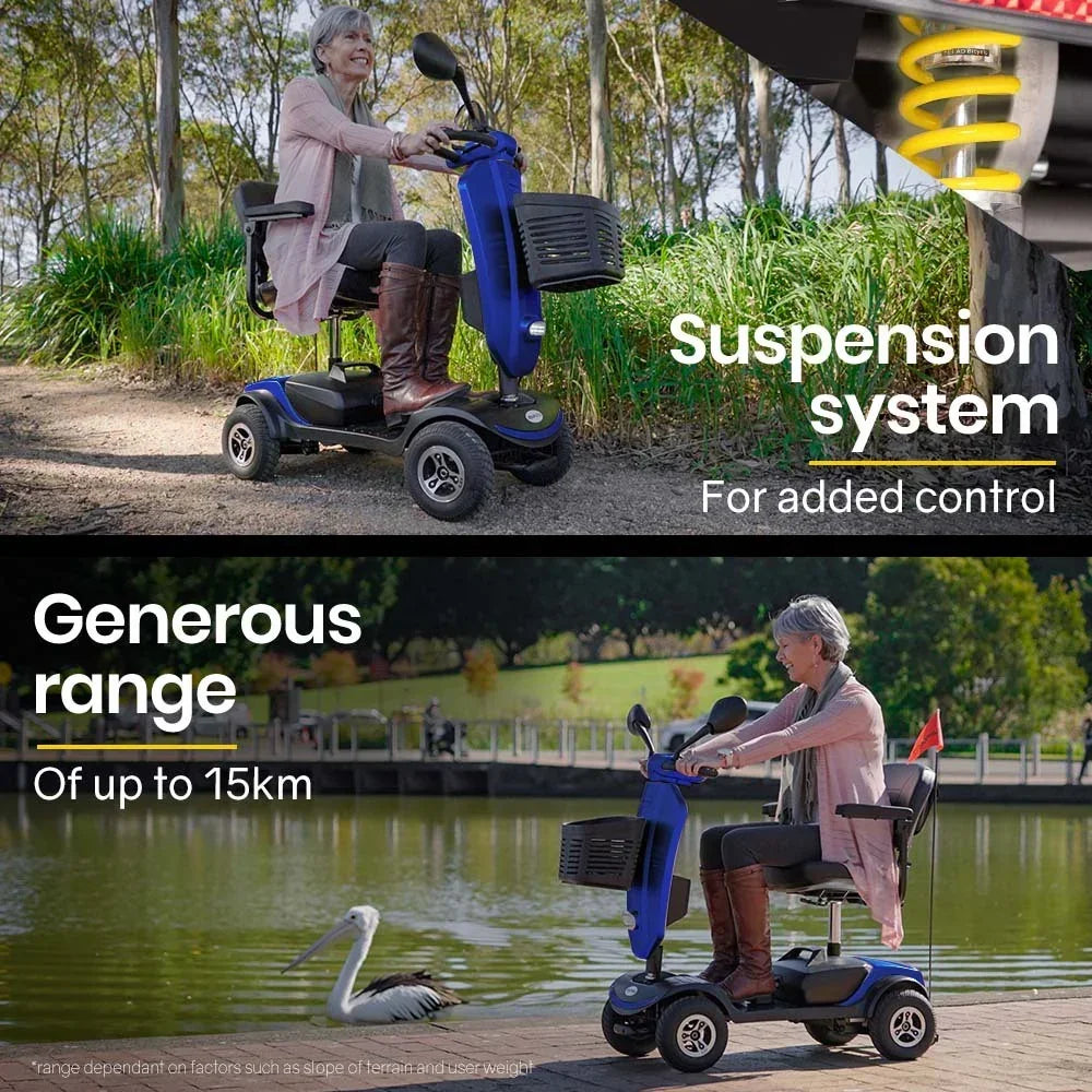Mobility Scooter Electric 4 Wheel Blue