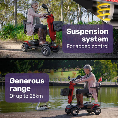 Mobility Scooter Electric 4 Wheel Red