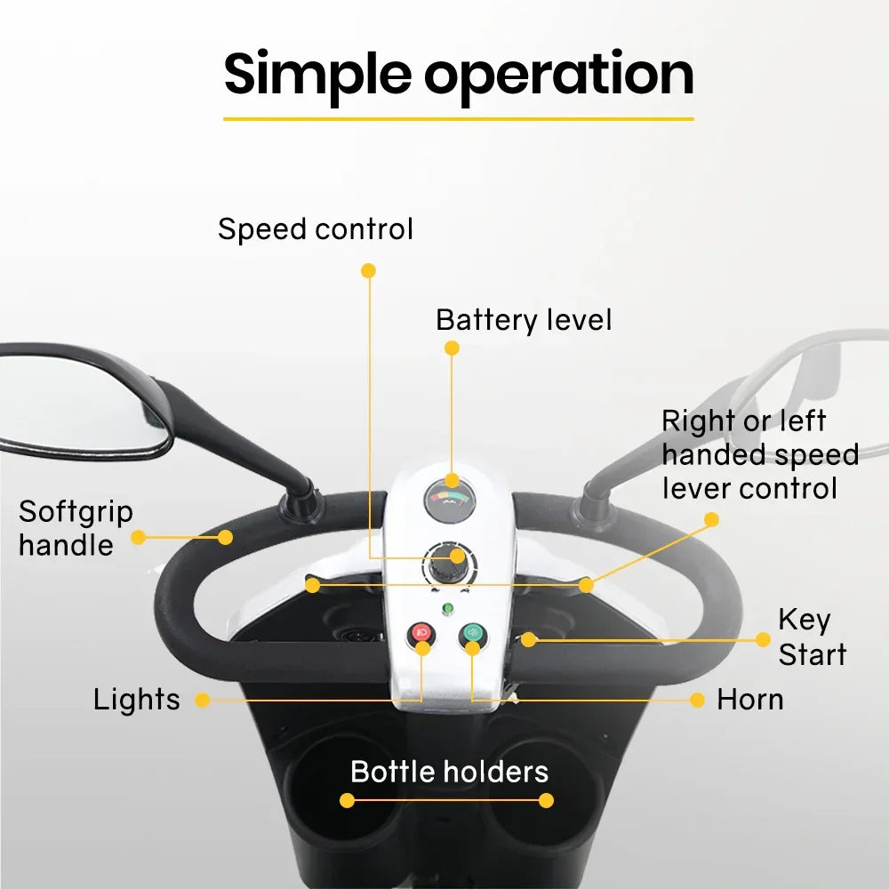 Mobility Scooter Electric 4 Wheel Silver
