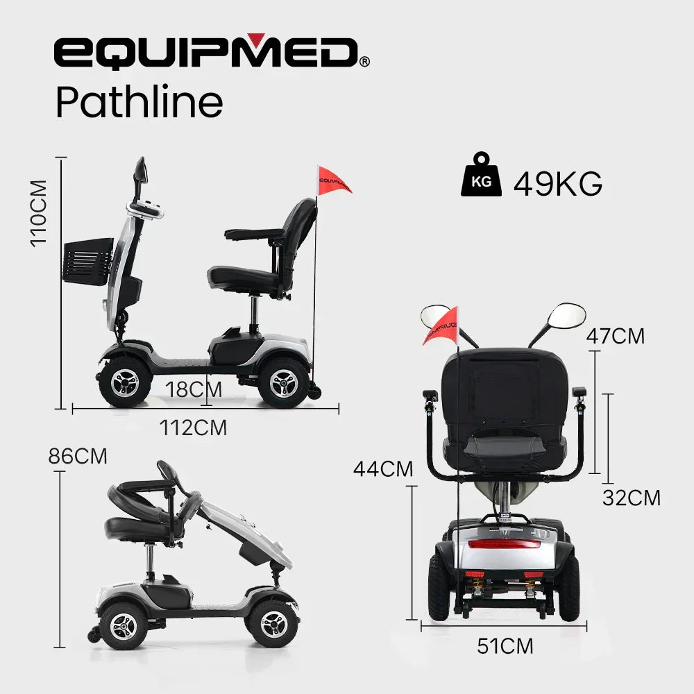 Mobility Scooter Electric 4 Wheel Silver