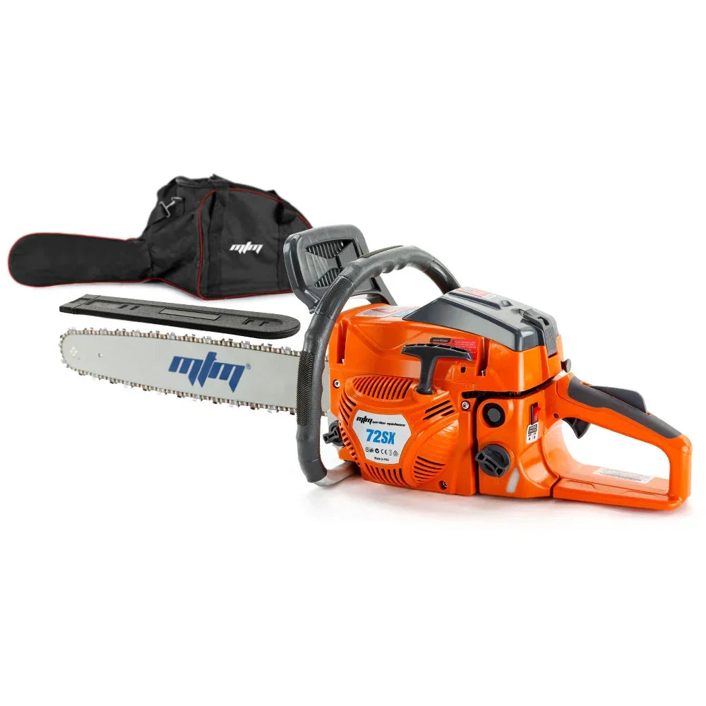 MTM Petrol Commercial Chainsaw 22" Bar - E-Start Top Handle Tree Pruning Saw