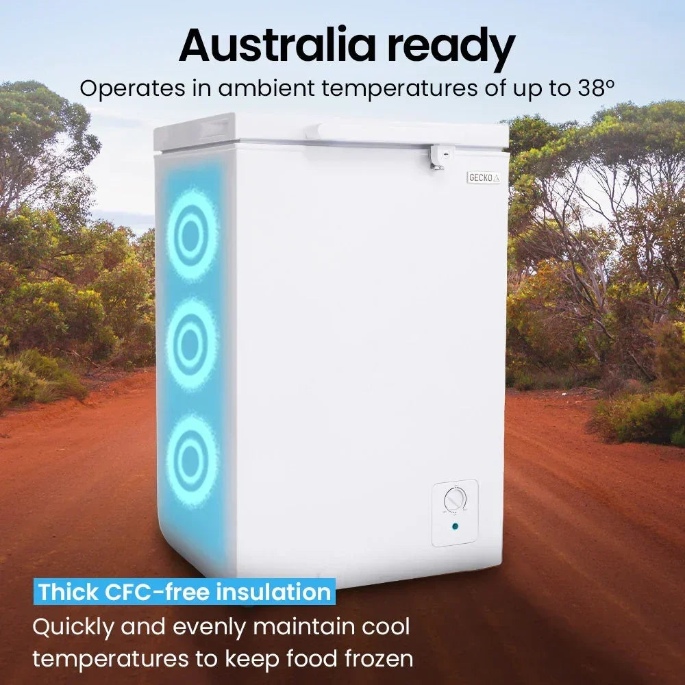 Gecko 100L Portable Chest Freezer - 12V/24V/240V White