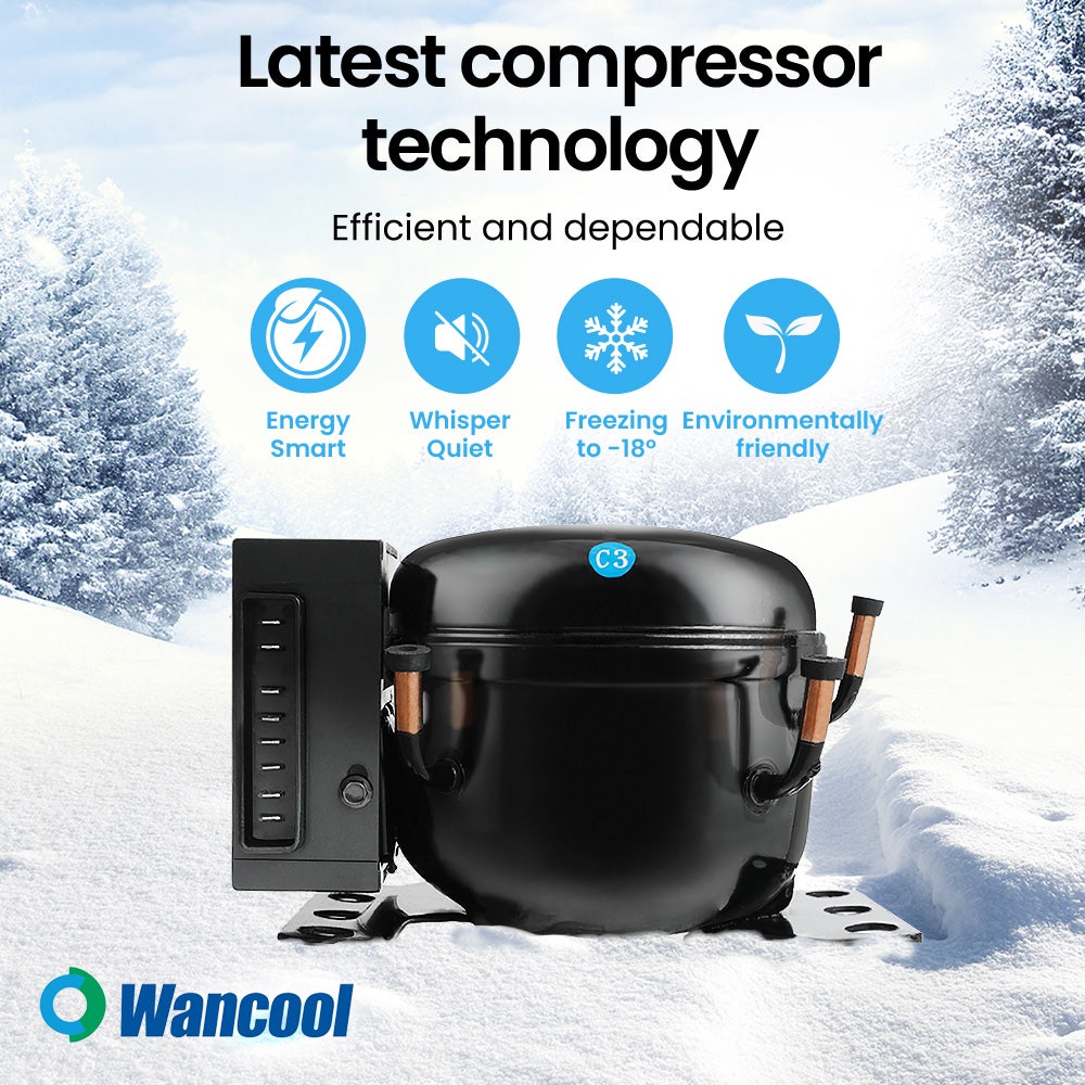 Wancool C3 compressor with latest tech: energy smart, whisper quiet, -18°C freeze, eco-friendly