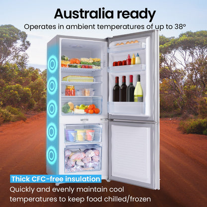 Australia-ready fridge with thick CFC-free insulation, keeps food chilled & frozen in up to 38°C