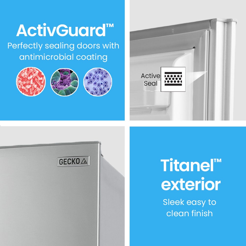 GECKO fridge with ActivGuard antimicrobial seal & Titanel easy-clean exterior finish