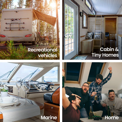 Recreational vehicles, cabin tiny homes, marine yachts, and home living spaces for outdoor & indoor adventures