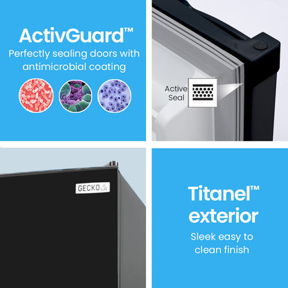 GECKO fridge with ActivGuard antimicrobial seal and Titanel sleek exterior finish