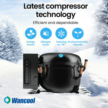 Wancool C3 compressor with latest tech, energy smart, whisper quiet, freezing to -18°, eco-friendly