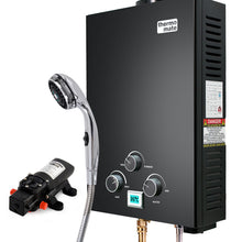 Thermomate Portable LPG Gas Hot Water System 8L/min Camping Shower 12V Pump Included Black