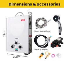 Thermomate Portable LPG Gas Hot Water System 8L/min Camping Shower 12V Pump Included White