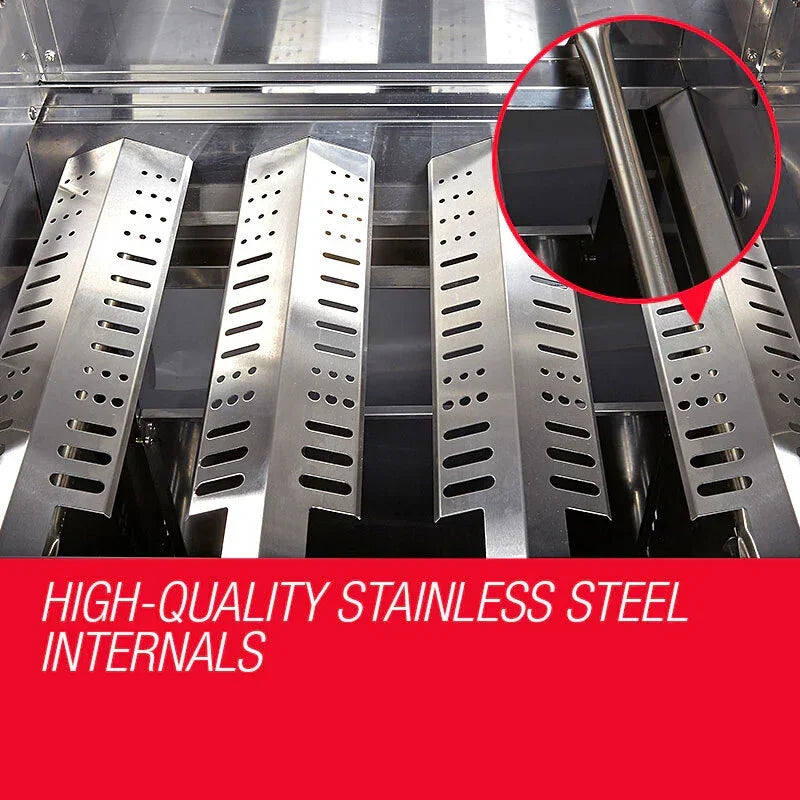 High-quality stainless steel BBQ grill internals with perforated flame tamers, Stacks Warehouse Australia